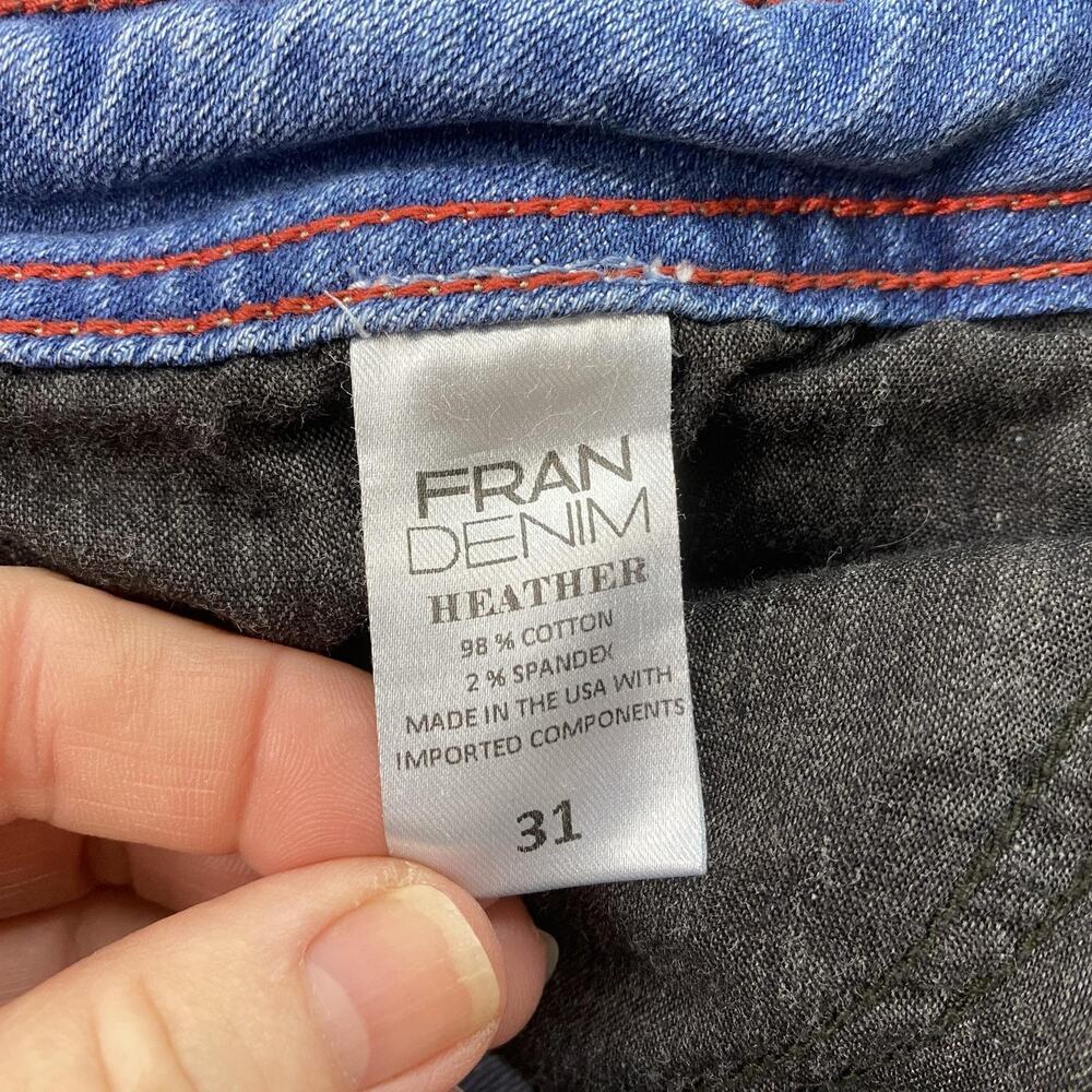 Fran Denim Heather Jeans Womens 31 Medium Wash Mid Rise Straight Crop 33x26 - Picture 10 of 12